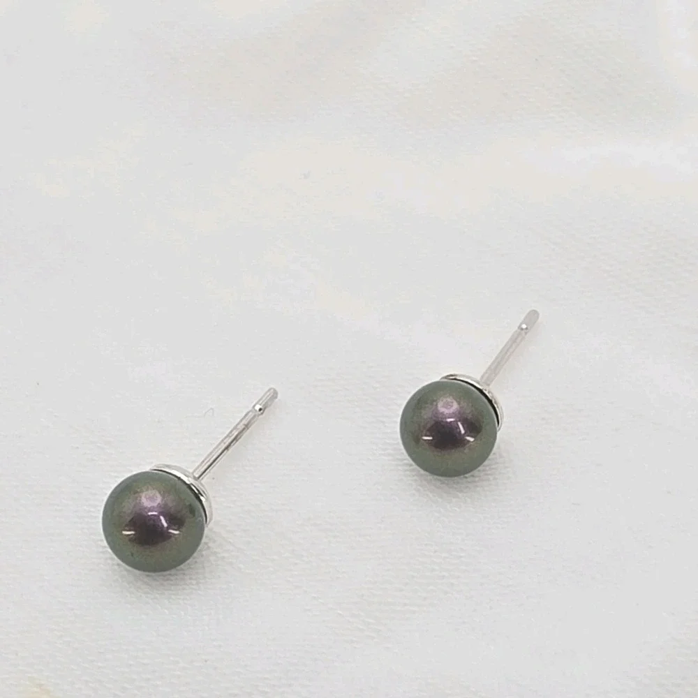BN Signed Peacock Faux Pearl Stud Earrings 925 Sterling Silver Posts FREE $HIP!!